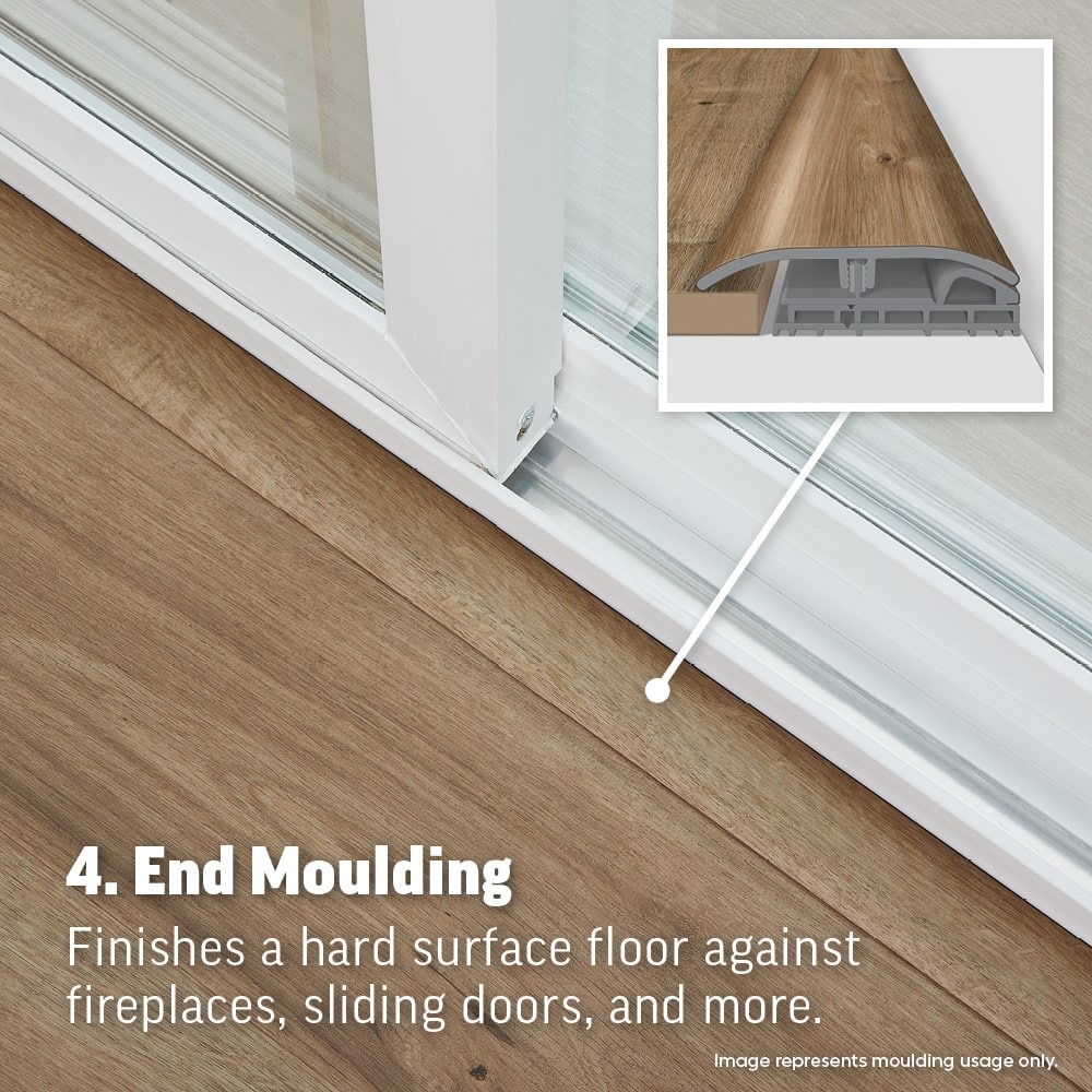 SimpleSolutions Iced Olive Wood 2-in x 78.7-in Vinyl Floor 4-in-1 Multi-Purpose Moulding