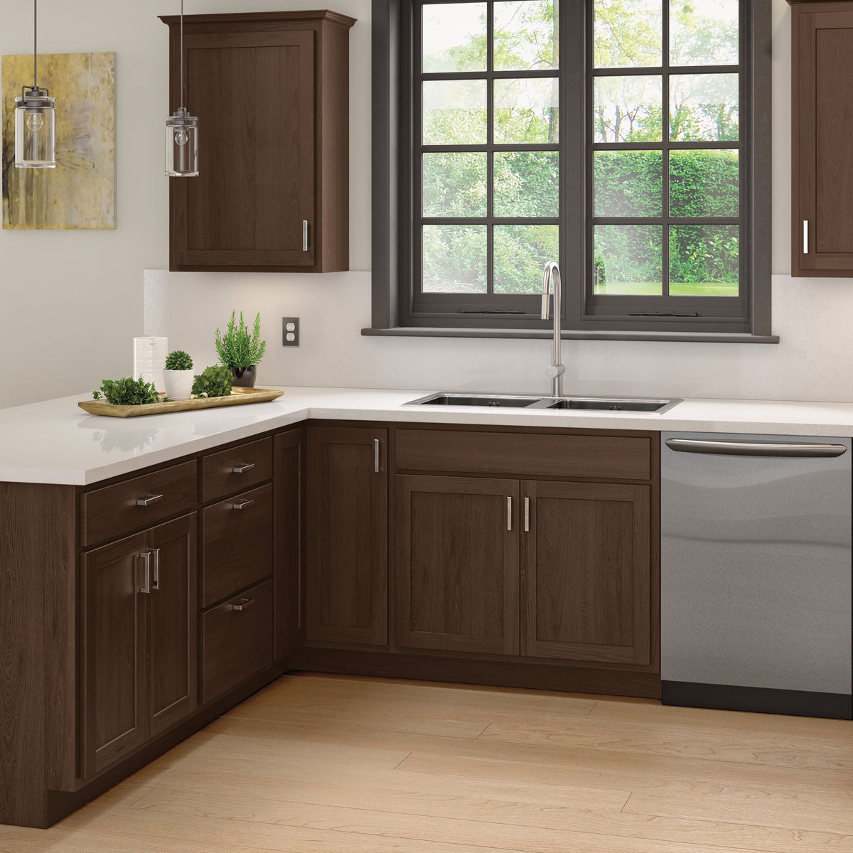 Diamond Express Jamestown 21-in W x 34.5-in H x 24-in D Thatch Partial Overlay 1-Drawer Base Fully Assembled Plywood Cabinet (Recessed Panel Shaker Style)