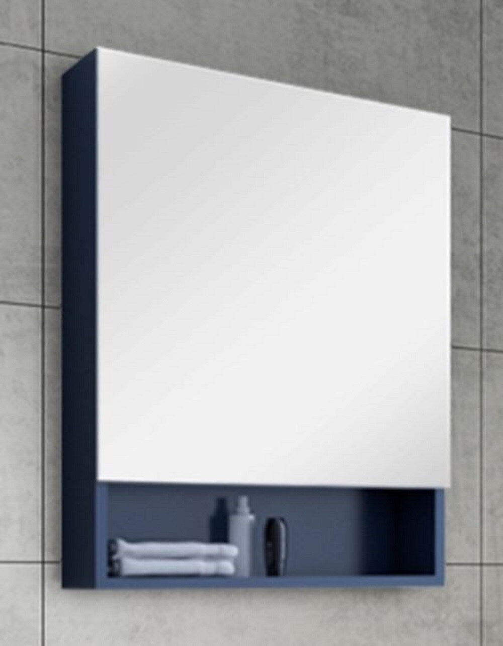 Fresca Stella 24-in x 34-in Surface Mount Royal Blue Mirrored Soft Close Medicine Cabinet