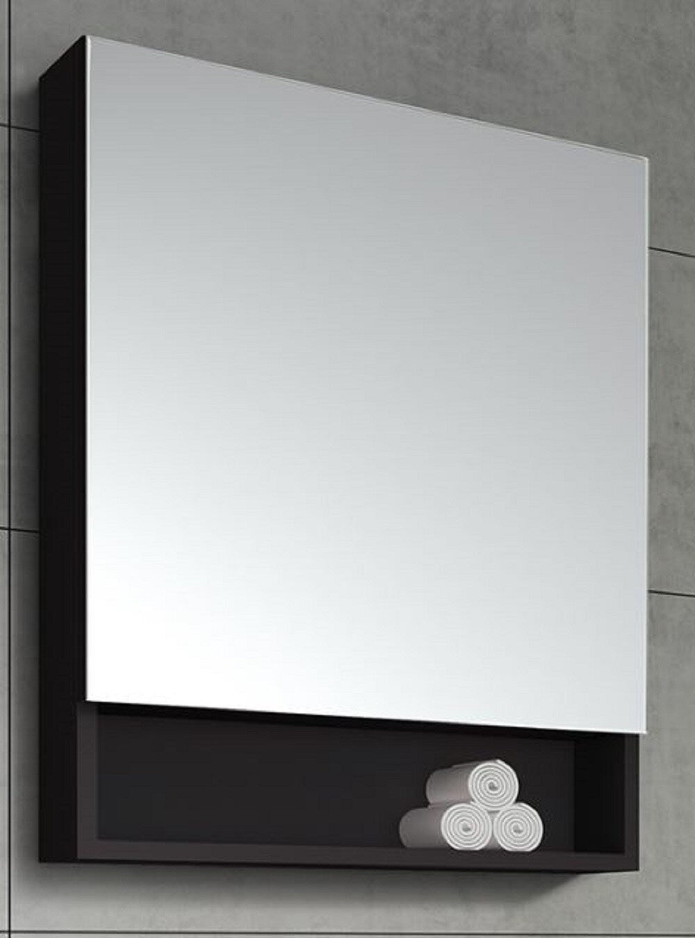 Fresca 24-in x 33.5-in Fog Free Surface Mount Espresso Mirrored Medicine Cabinet