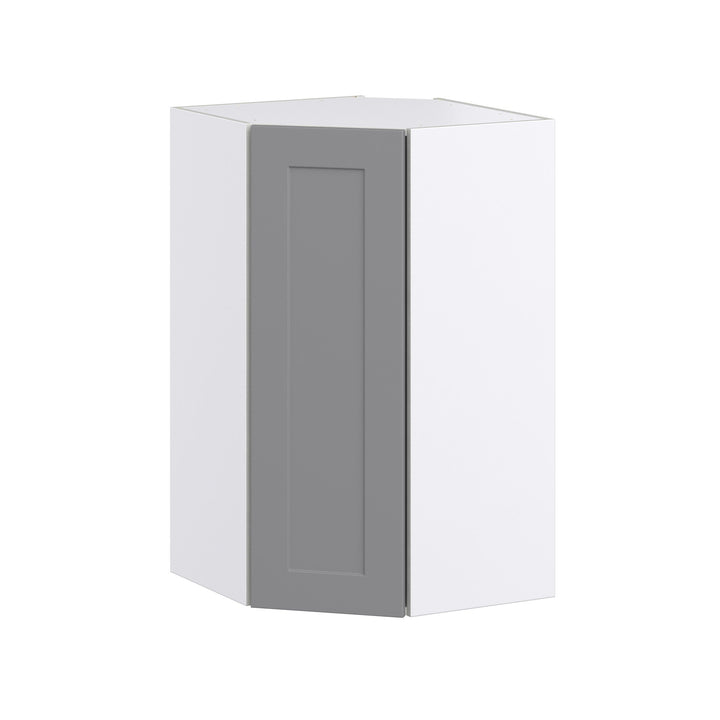 Hugo&Borg Beaumont 24-in W x 40-in H x 14-in D Slate Gray Diagonal Corner Wall Fully Assembled Cabinet (Recessed Panel Shaker Style)