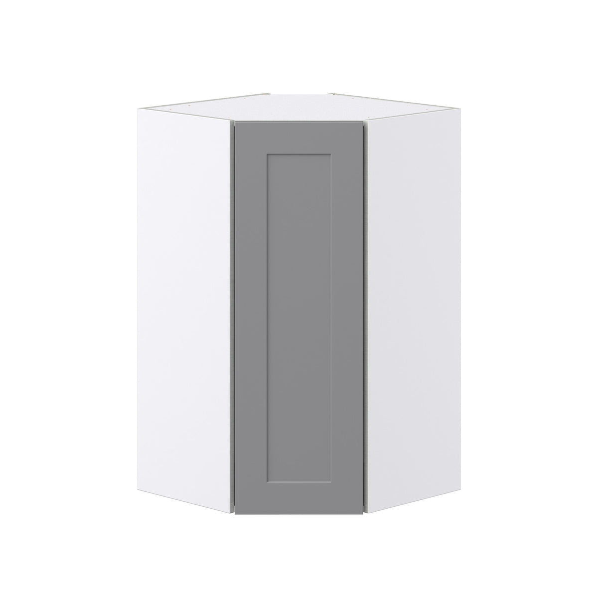 Hugo&Borg Beaumont 24-in W x 40-in H x 14-in D Slate Gray Diagonal Corner Wall Fully Assembled Cabinet (Recessed Panel Shaker Style)