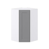 Hugo&Borg Beaumont 24-in W x 40-in H x 14-in D Slate Gray Diagonal Corner Wall Fully Assembled Cabinet (Recessed Panel Shaker Style)