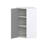 Hugo&Borg Beaumont 24-in W x 40-in H x 14-in D Slate Gray Diagonal Corner Wall Fully Assembled Cabinet (Recessed Panel Shaker Style)