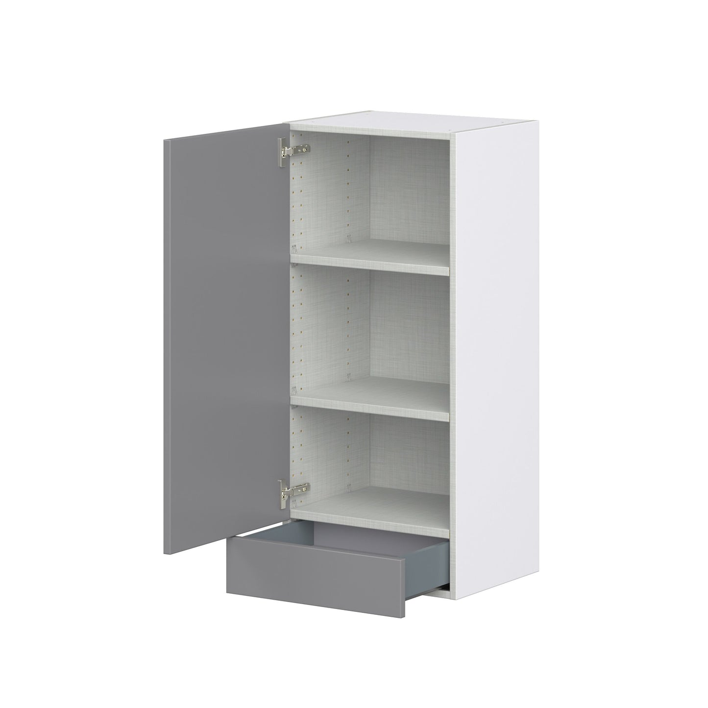 Hugo&Borg Beaumont 18-in W x 40-in H x 14-in D Slate Gray 1-Drawer Wall Fully Assembled Cabinet (Recessed Panel Shaker Style)