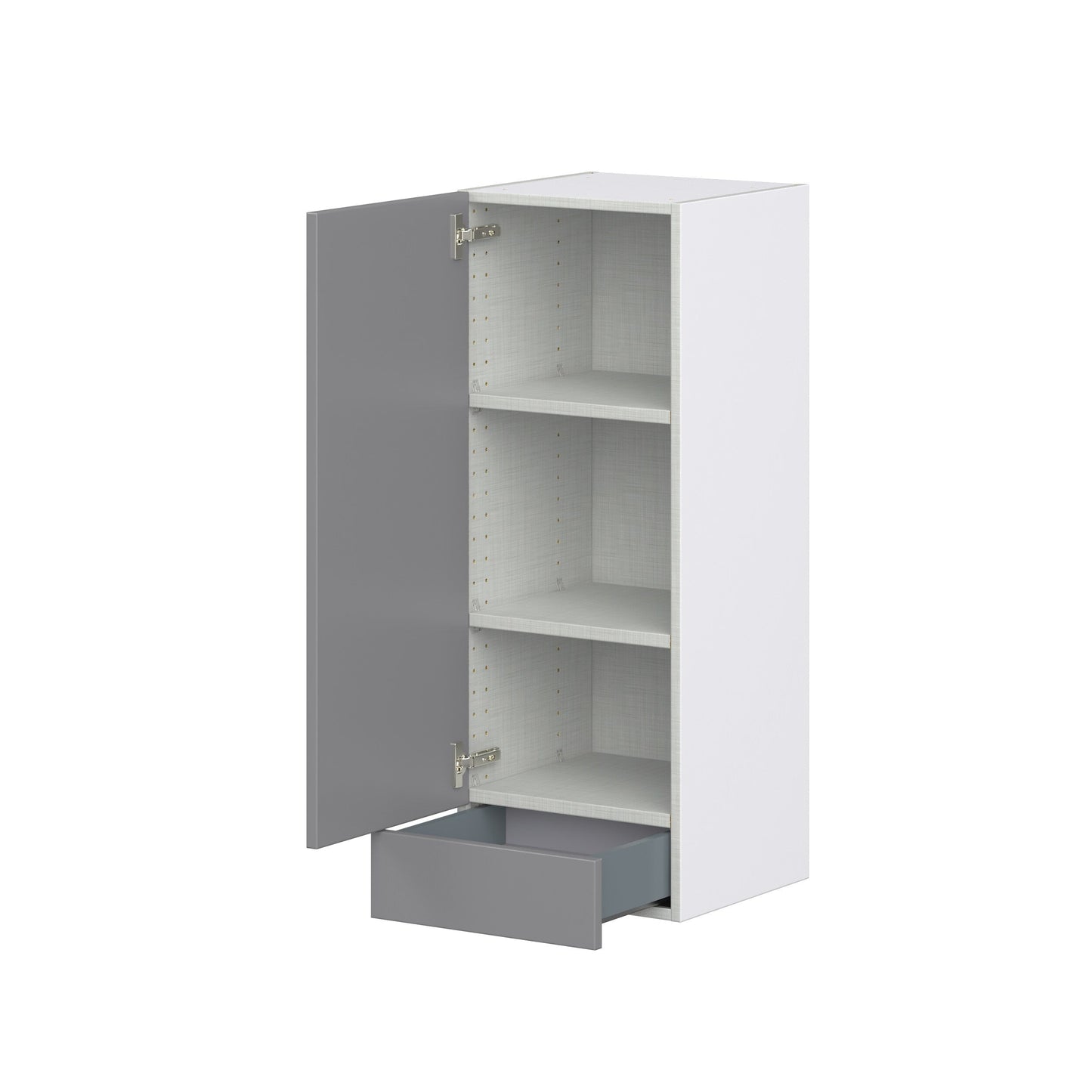 Hugo&Borg Beaumont 15-in W x 40-in H x 14-in D Slate Gray 1-Drawer Wall Fully Assembled Cabinet (Recessed Panel Shaker Style)