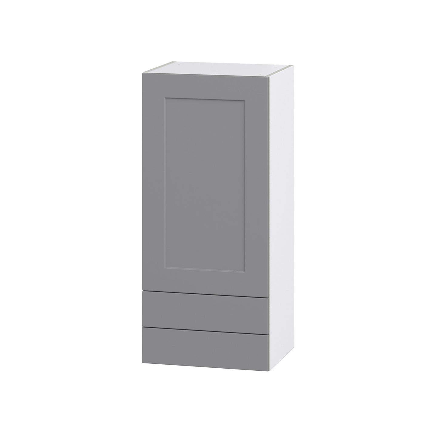 Hugo&Borg Beaumont 18-in W x 40-in H x 14-in D Slate Gray 2-Drawers Wall Fully Assembled Cabinet (Recessed Panel Shaker Style)