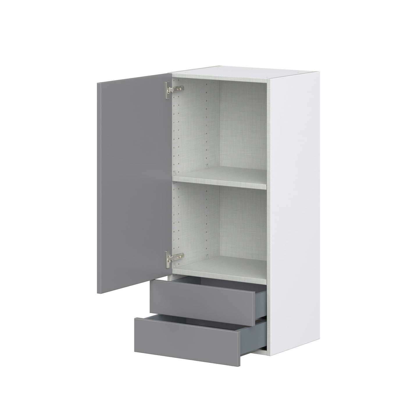 Hugo&Borg Beaumont 18-in W x 40-in H x 14-in D Slate Gray 2-Drawers Wall Fully Assembled Cabinet (Recessed Panel Shaker Style)