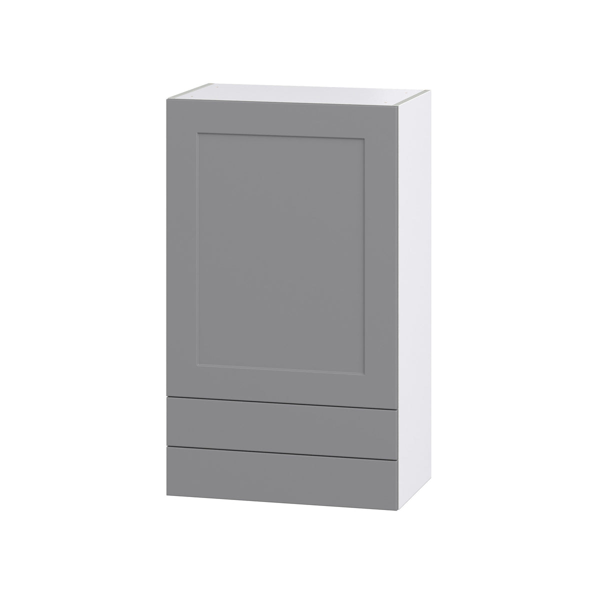 Hugo&Borg Beaumont 24-in W x 40-in H x 14-in D Slate Gray 2-Drawers Wall Fully Assembled Cabinet (Recessed Panel Shaker Style)