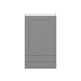 Hugo&Borg Beaumont 24-in W x 40-in H x 14-in D Slate Gray 2-Drawers Wall Fully Assembled Cabinet (Recessed Panel Shaker Style)