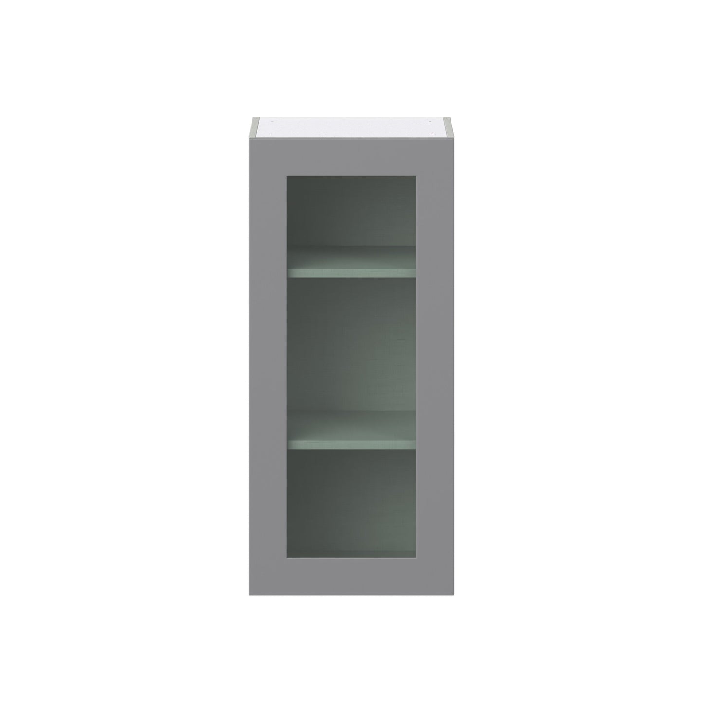 Hugo&Borg Beaumont 18-in W x 40-in H x 14-in D Slate Gray Wall Fully Assembled Cabinet (Recessed Panel Glass Door Style)