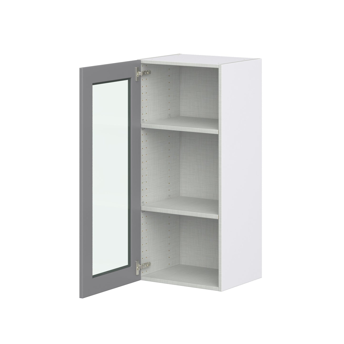 Hugo&Borg Beaumont 18-in W x 40-in H x 14-in D Slate Gray Wall Fully Assembled Cabinet (Recessed Panel Glass Door Style)