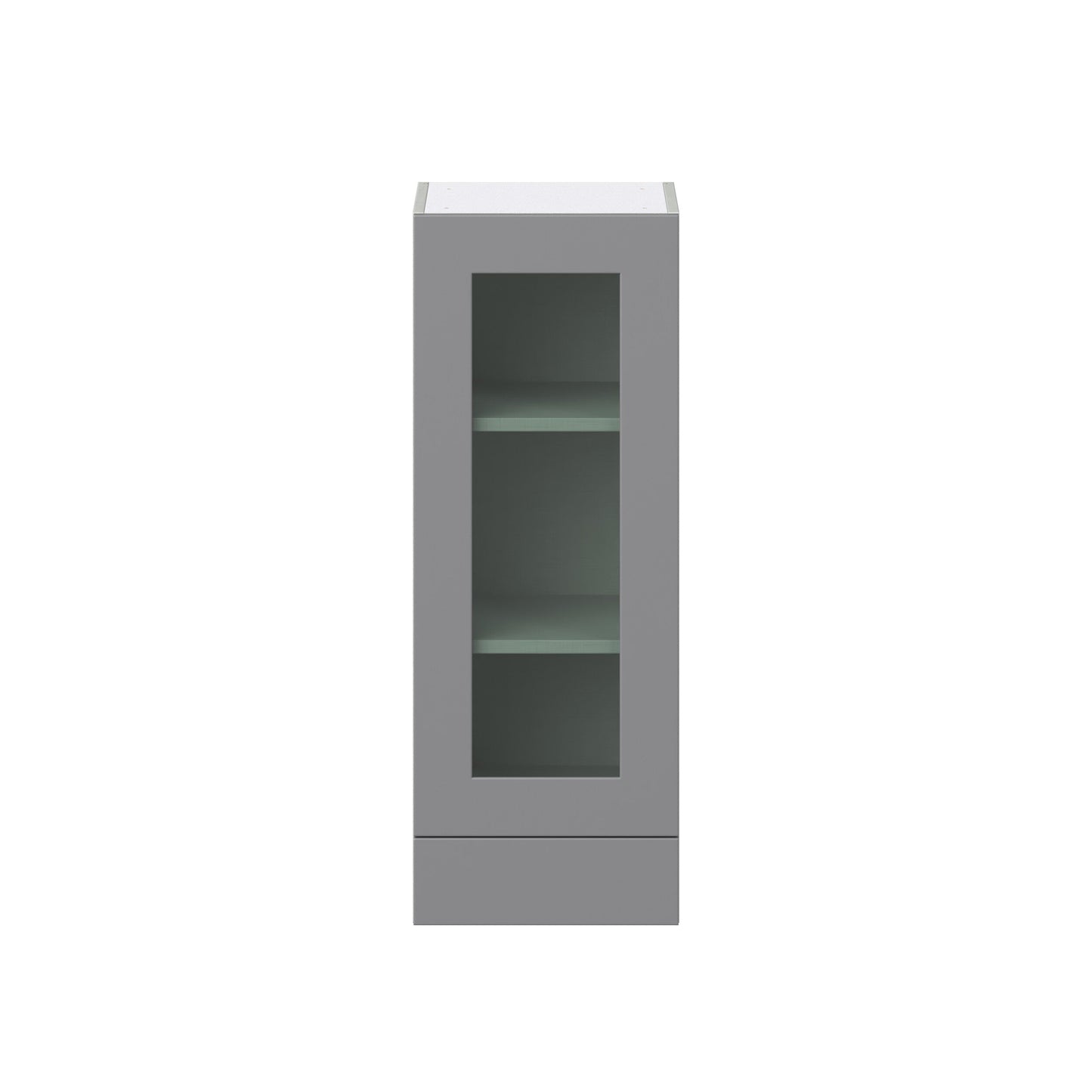 Hugo&Borg Beaumont 15-in W x 40-in H x 14-in D Slate Gray Wall Fully Assembled Cabinet (Recessed Panel Glass Door Style)