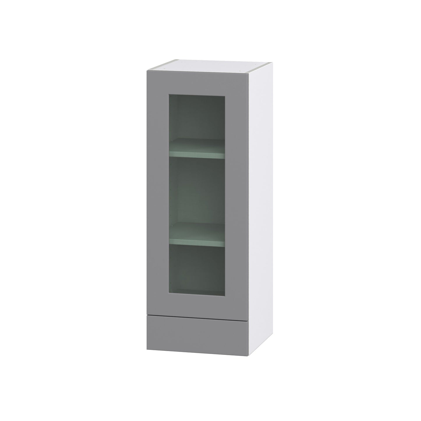 Hugo&Borg Beaumont 15-in W x 40-in H x 14-in D Slate Gray Wall Fully Assembled Cabinet (Recessed Panel Glass Door Style)