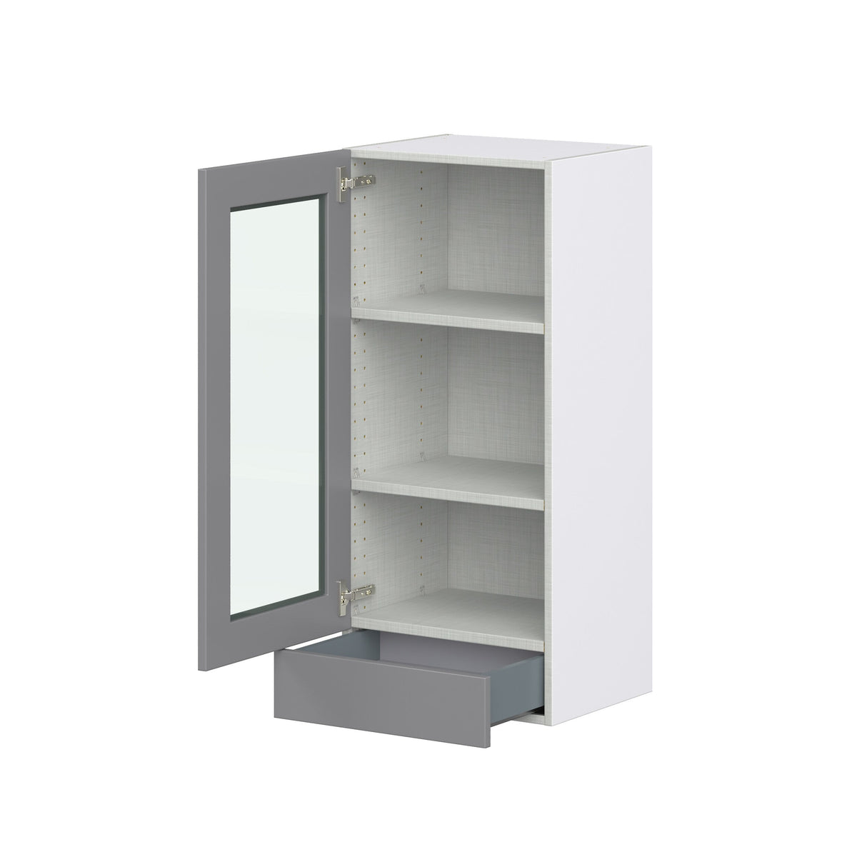Hugo&Borg Beaumont 18-in W x 40-in H x 14-in D Slate Gray 1-Drawer Wall Fully Assembled Cabinet (Recessed Panel Shaker Style)