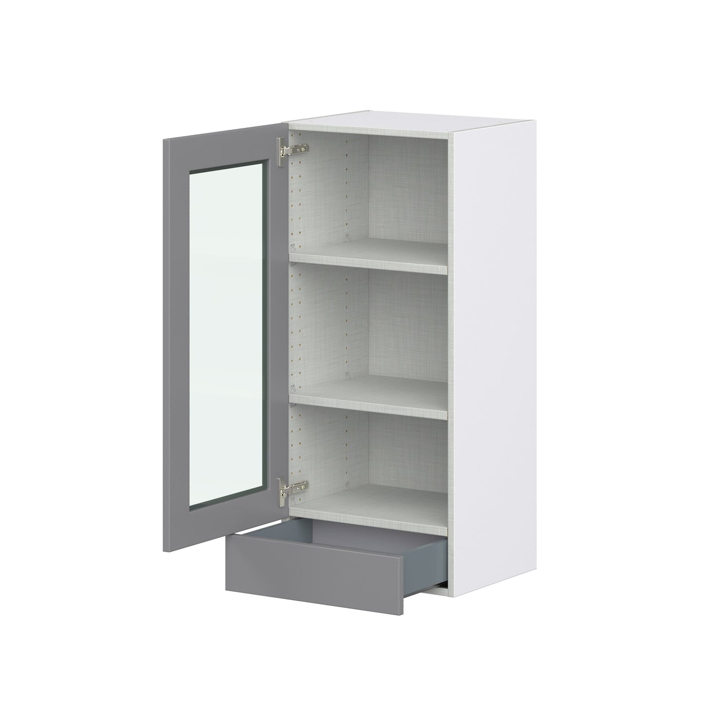 Hugo&Borg Beaumont 18-in W x 40-in H x 14-in D Slate Gray 1-Drawer Wall Fully Assembled Cabinet (Recessed Panel Shaker Style)