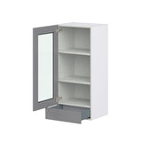 Hugo&Borg Beaumont 18-in W x 40-in H x 14-in D Slate Gray 1-Drawer Wall Fully Assembled Cabinet (Recessed Panel Shaker Style)