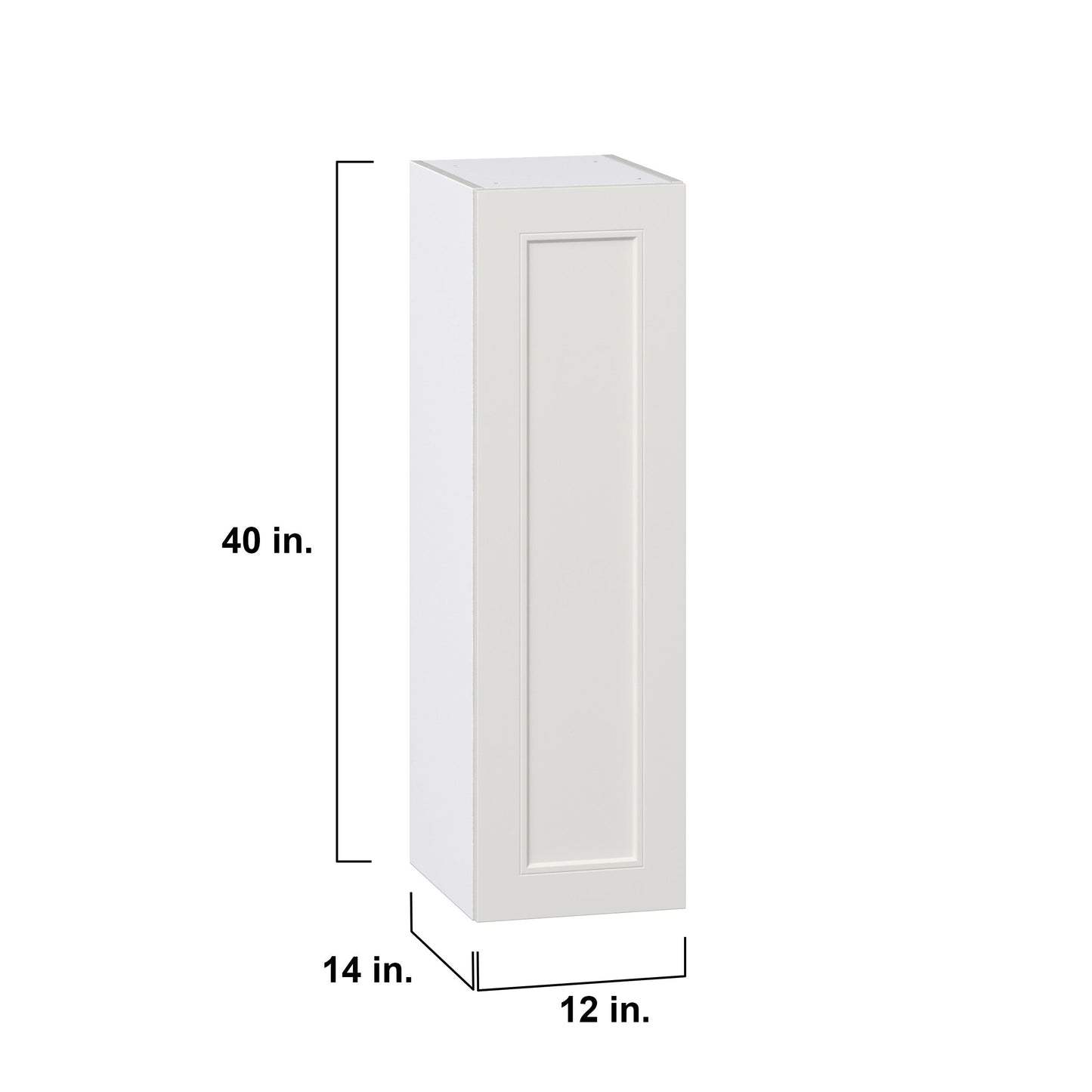 Hugo&Borg Belcourt 12-in W x 40-in H x 14-in D Gray Painted Wall Fully Assembled Cabinet (Recessed Panel Shaker Door Style)