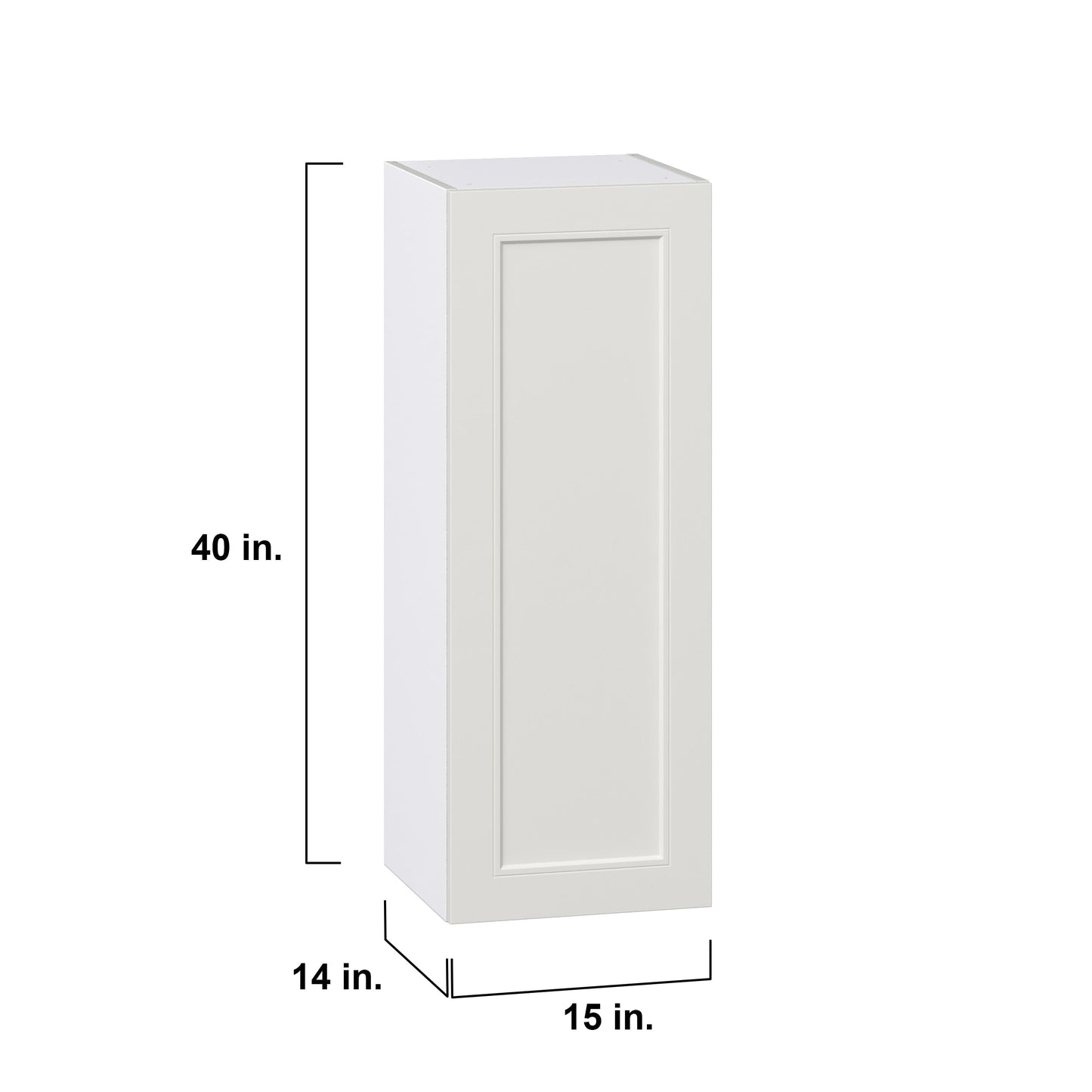 Hugo&Borg Belcourt 15-in W x 40-in H x 14-in D Gray Painted Wall Fully Assembled Cabinet (Recessed Panel Shaker Door Style)