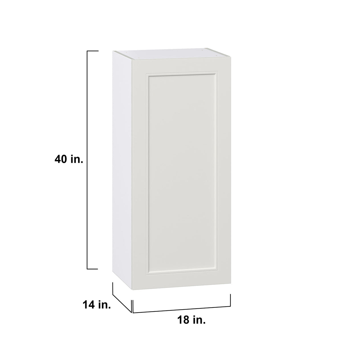 Hugo&Borg Belcourt 18-in W x 40-in H x 14-in D Gray Painted Wall Fully Assembled Cabinet (Recessed Panel Shaker Door Style)