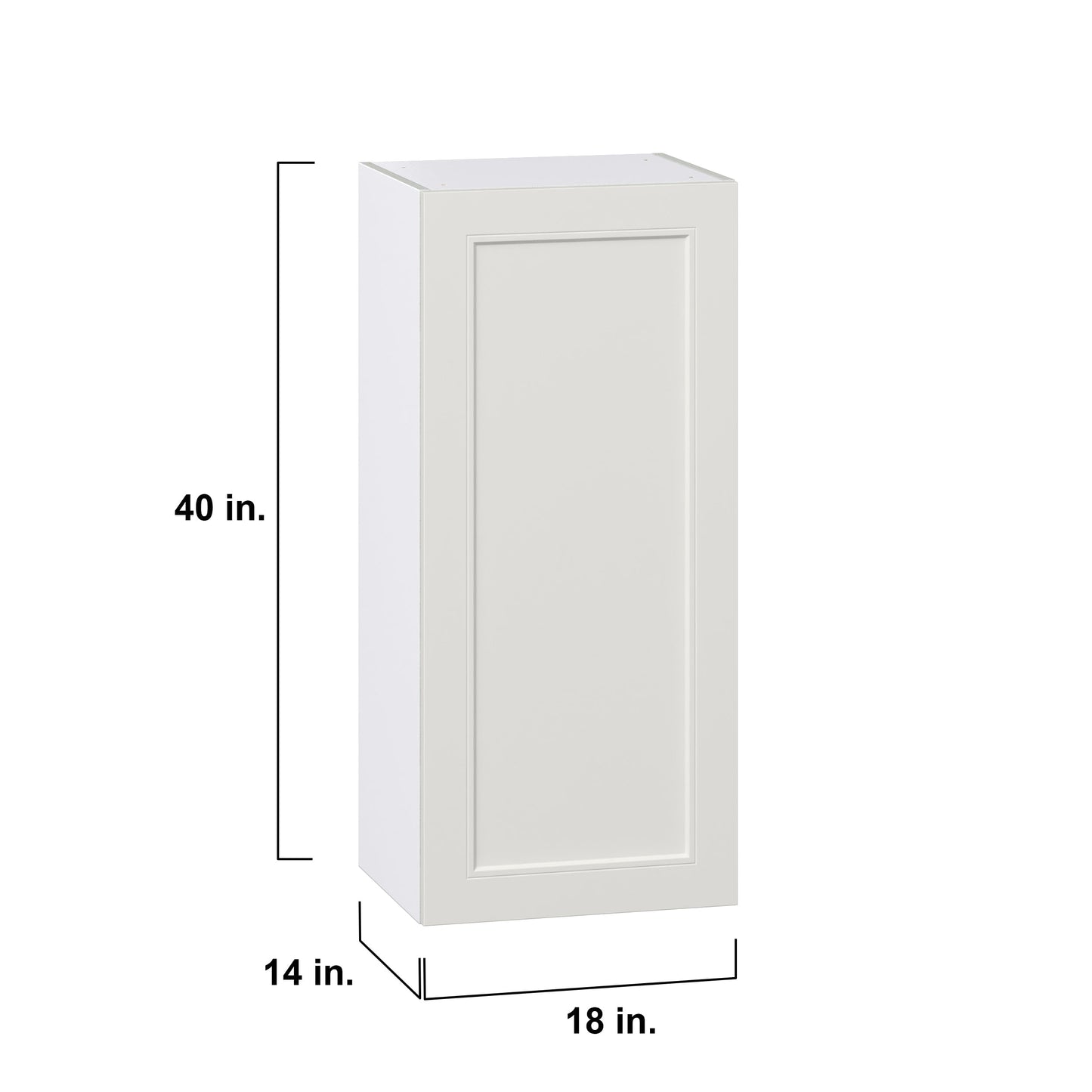 Hugo&Borg Belcourt 18-in W x 40-in H x 14-in D Gray Painted Wall Fully Assembled Cabinet (Recessed Panel Shaker Door Style)