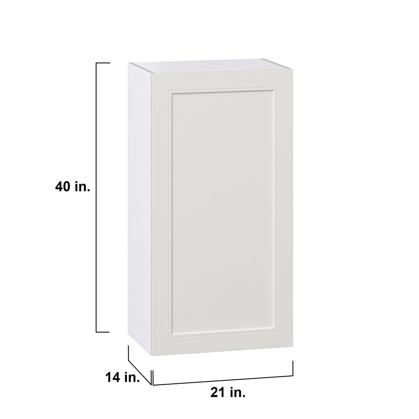 Hugo&Borg Belcourt 21-in W x 40-in H x 14-in D Gray Painted Wall Fully Assembled Cabinet (Recessed Panel Shaker Door Style)