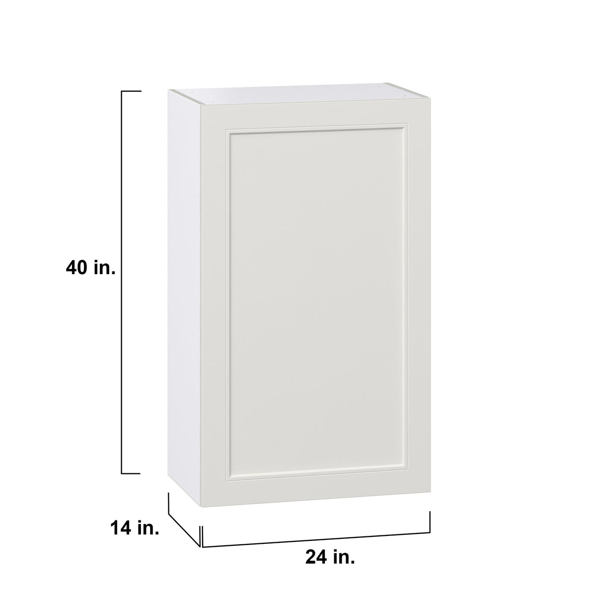 Hugo&Borg Belcourt 24-in W x 40-in H x 14-in D Gray Painted Wall Fully Assembled Cabinet (Recessed Panel Shaker Door Style)
