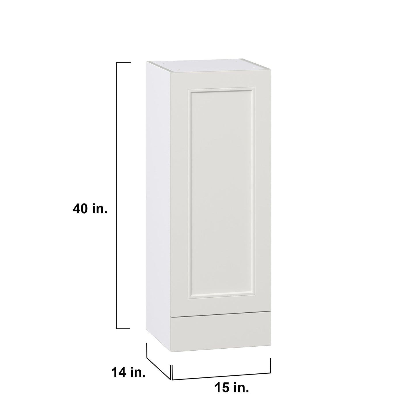 Hugo&Borg Belcourt 15-in W x 40-in H x 14-in D Gray Painted 1-Drawer Wall Fully Assembled Cabinet (Recessed Panel Shaker Style)