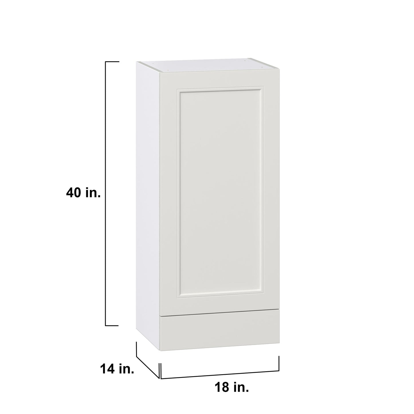 Hugo&Borg Belcourt 18-in W x 40-in H x 14-in D Gray Painted 1-Drawer Wall Fully Assembled Cabinet (Recessed Panel Shaker Style)