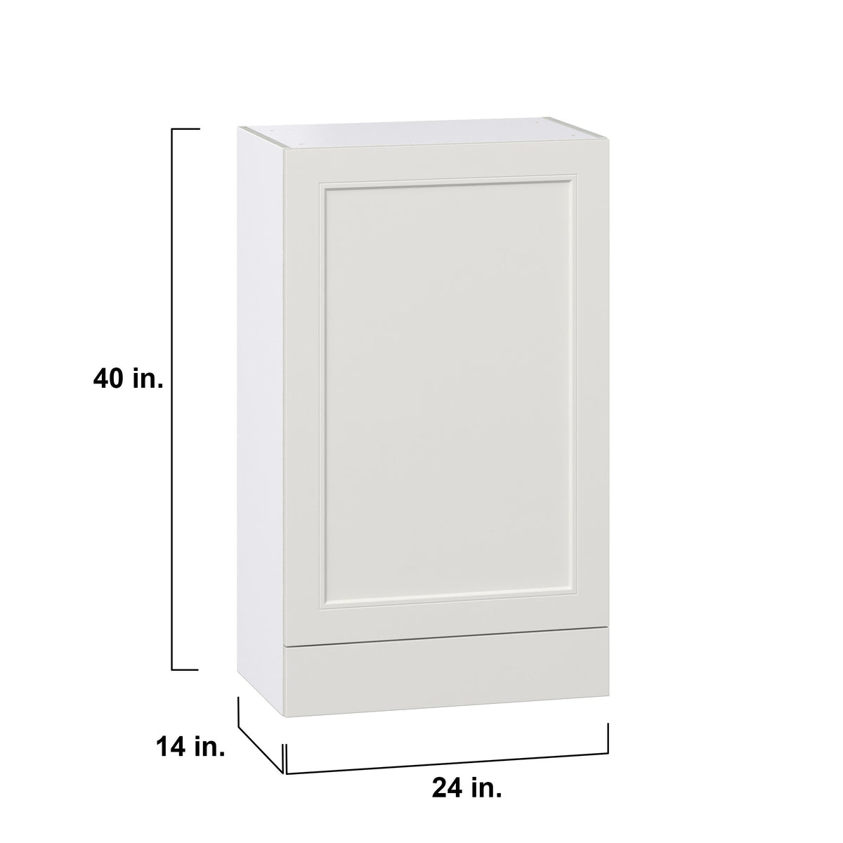 Hugo&Borg Belcourt 24-in W x 40-in H x 14-in D Gray Painted 1-Drawer Wall Fully Assembled Cabinet (Recessed Panel Shaker Style)