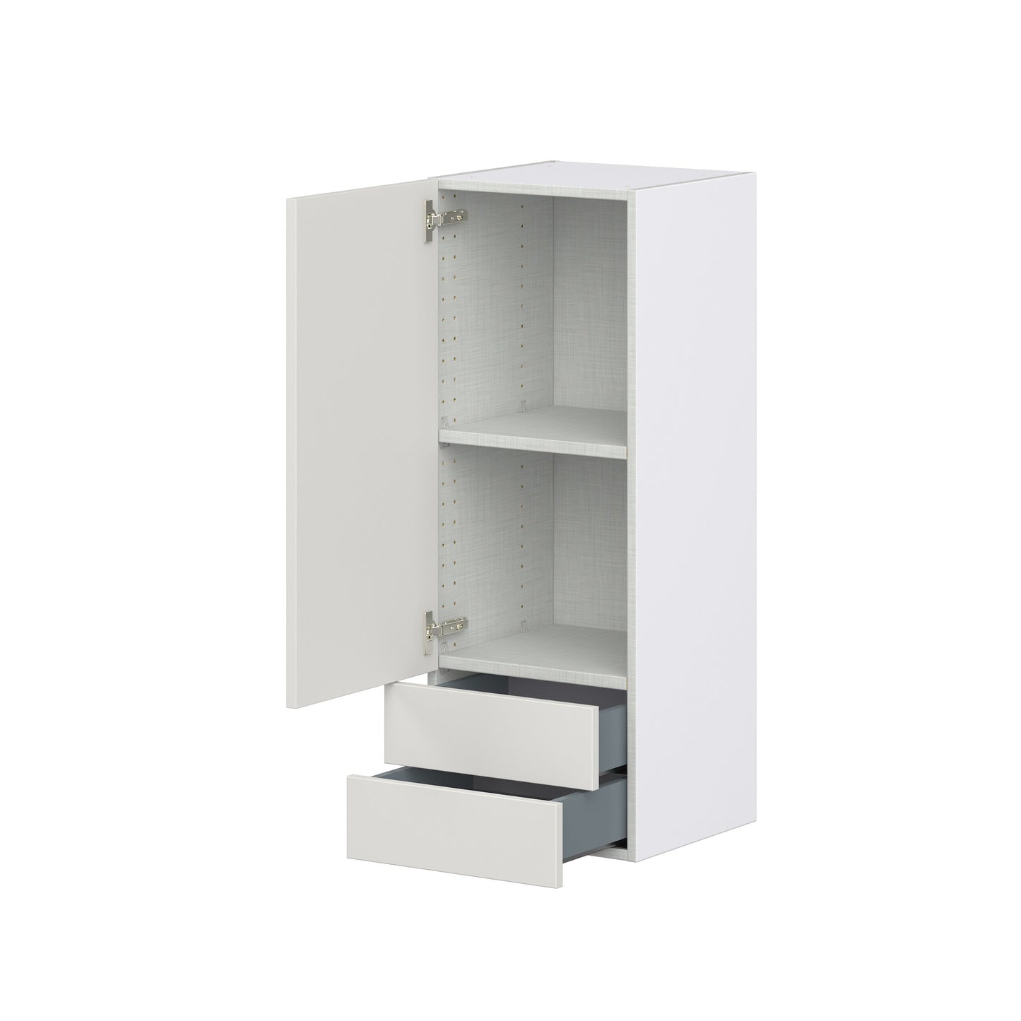 Hugo&Borg Belcourt 15-in W x 40-in H x 14-in D Gray Painted 2-Drawers Wall Fully Assembled Cabinet (Recessed Panel Shaker Style)