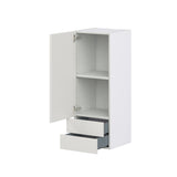 Hugo&Borg Belcourt 15-in W x 40-in H x 14-in D Gray Painted 2-Drawers Wall Fully Assembled Cabinet (Recessed Panel Shaker Style)