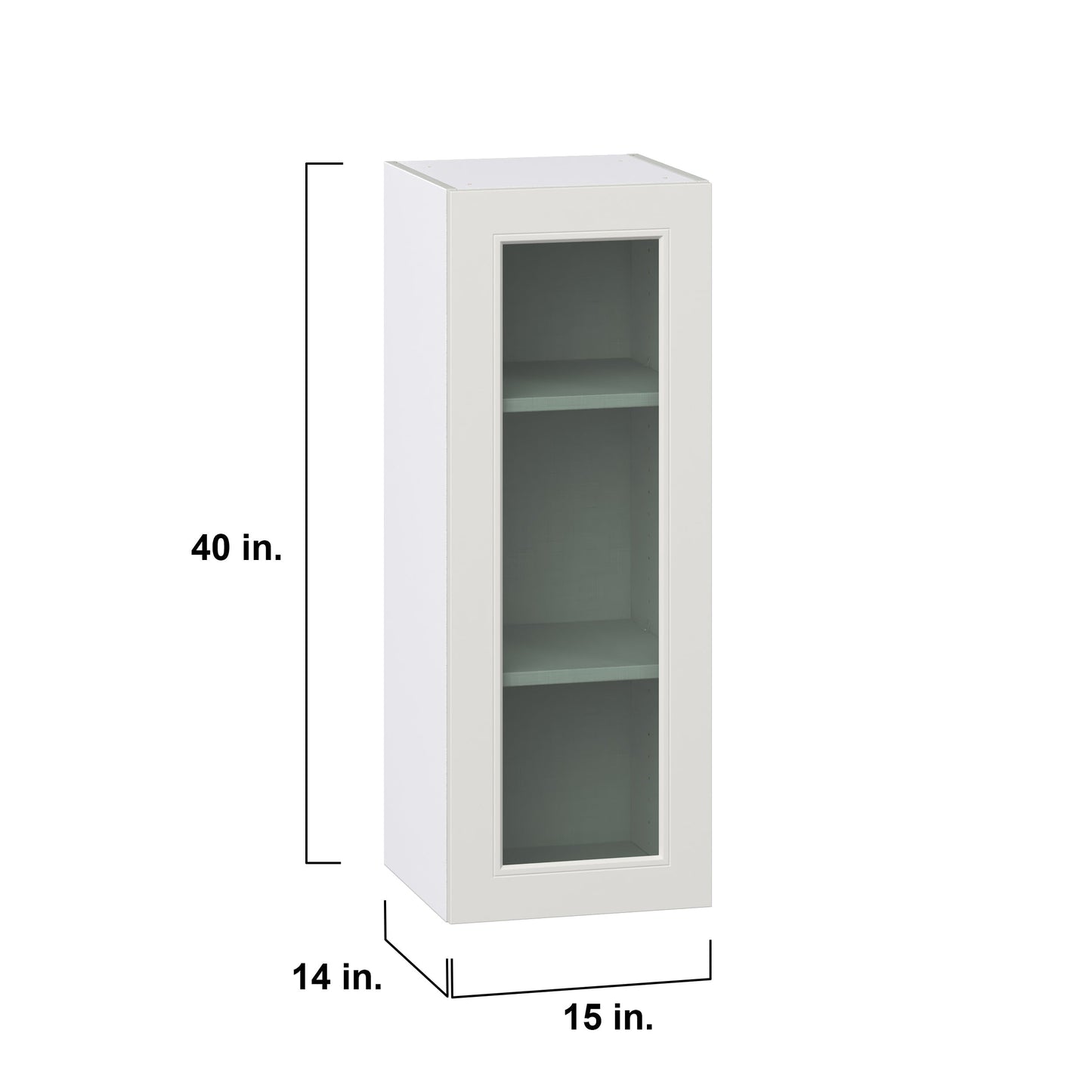Hugo&Borg Belcourt 15-in W x 40-in H x 14-in D Gray Painted Wall Fully Assembled Cabinet (Recessed Panel Shaker Door Style)