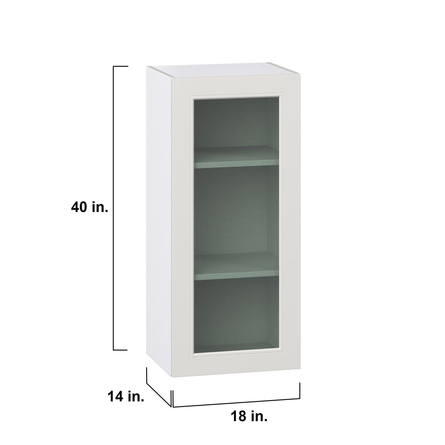Hugo&Borg Belcourt 18-in W x 40-in H x 14-in D Gray Painted Wall Fully Assembled Cabinet (Recessed Panel Shaker Door Style)