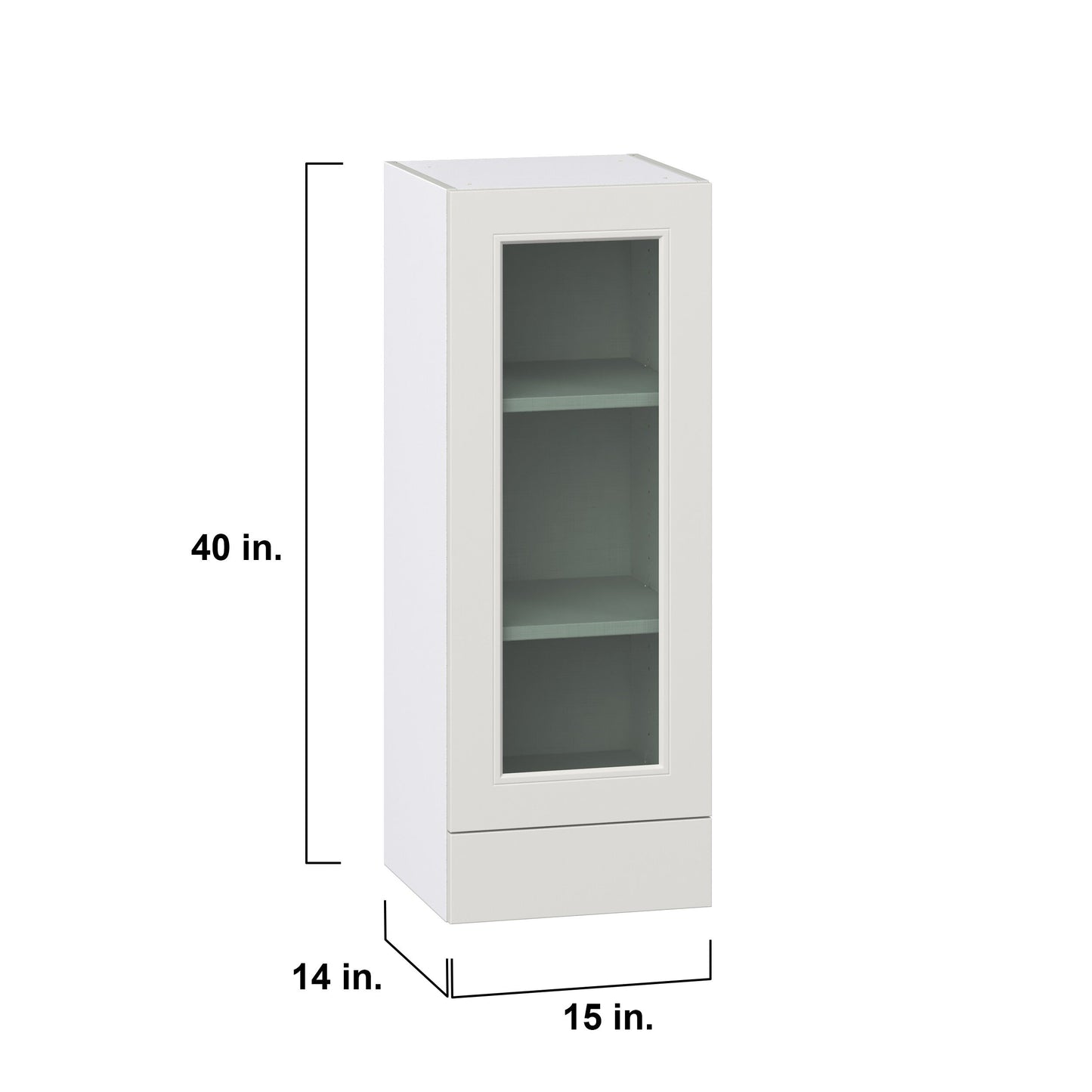 Hugo&Borg Belcourt 15-in W x 40-in H x 14-in D Gray Painted Wall Fully Assembled Cabinet (Recessed Panel Shaker Door Style)