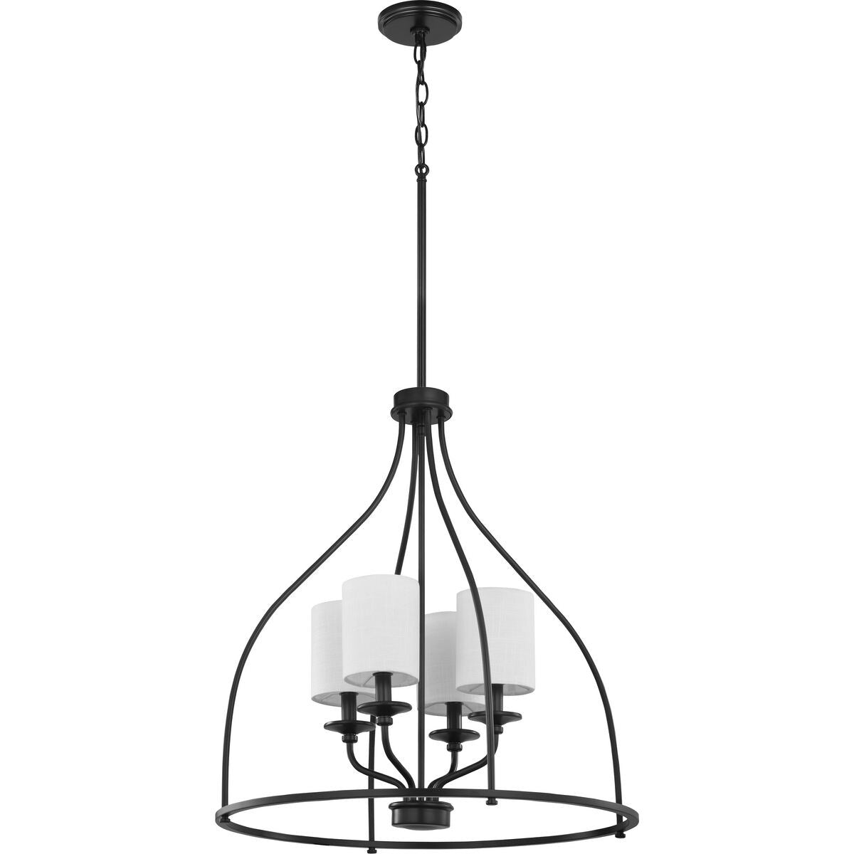 Progress Lighting Bonita 4-Light Matte Black Transitional Chandelier