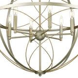 Progress Lighting Brandywine 6-Light Silver Ridge Transitional Globe Large Hanging Pendant Light