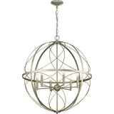 Progress Lighting Brandywine 6-Light Silver Ridge Transitional Globe Large Hanging Pendant Light