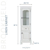 James Martin Vanities Brookfield 20.5-in x 65-in x 16.3-in Bright White Freestanding Soft Close Linen Cabinet