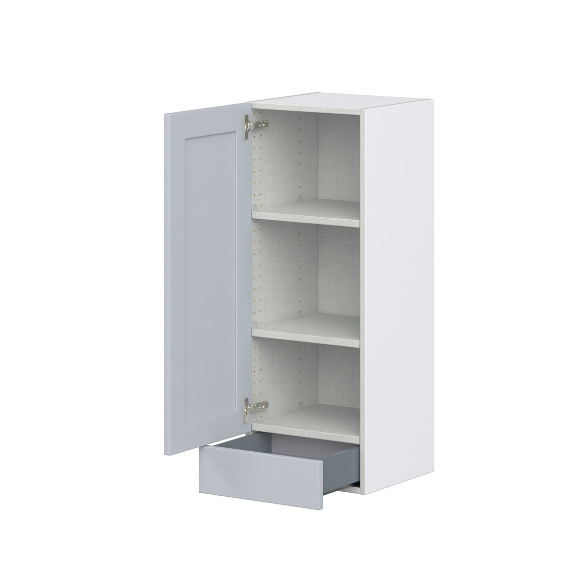 Hugo&Borg Charlesberg 15-in W x 40-in H x 14-in D Gray 1-Drawer Wall Fully Assembled Cabinet (Recessed Panel Shaker Style)
