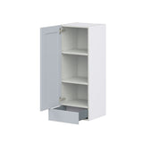 Hugo&Borg Charlesberg 15-in W x 40-in H x 14-in D Gray 1-Drawer Wall Fully Assembled Cabinet (Recessed Panel Shaker Style)