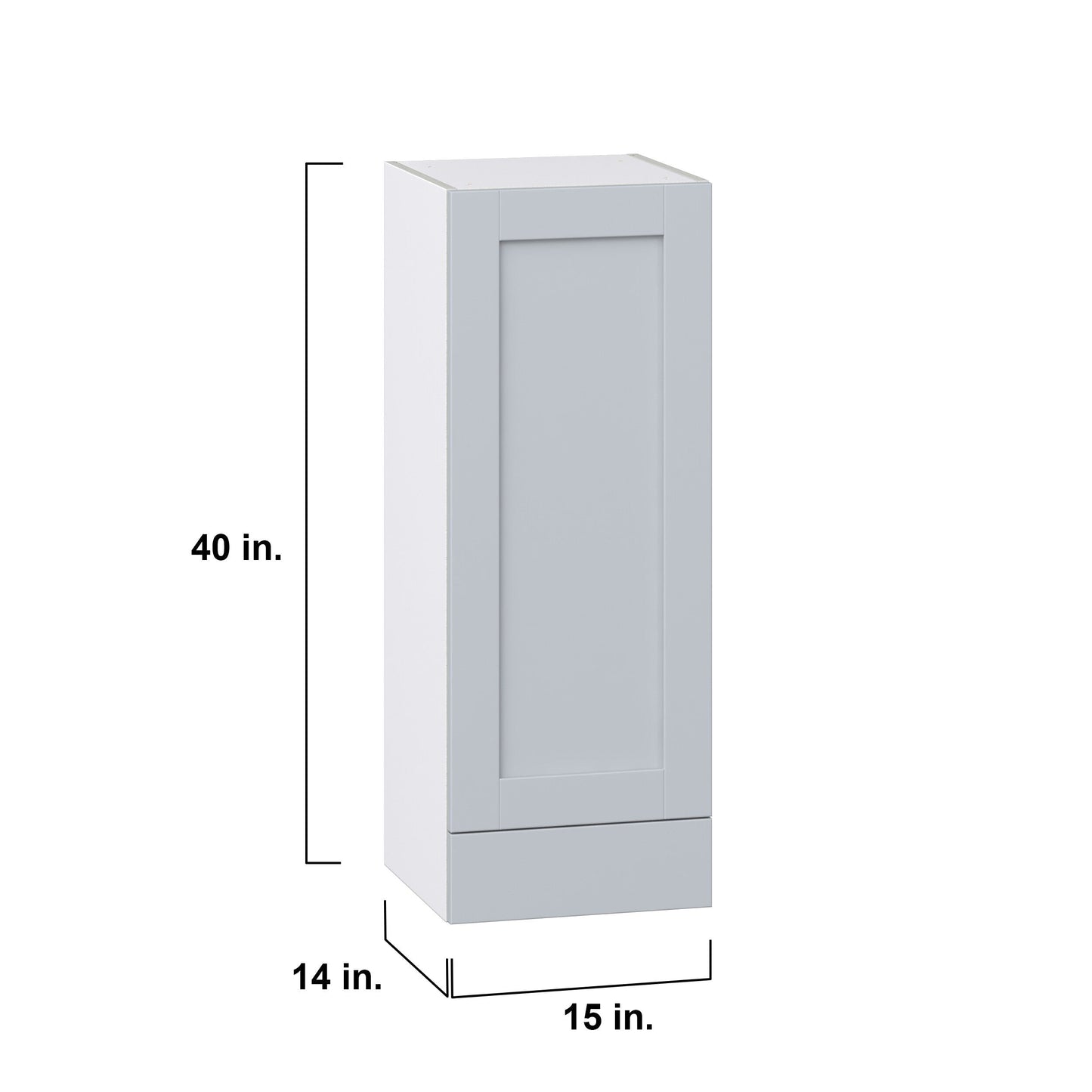 Hugo&Borg Charlesberg 15-in W x 40-in H x 14-in D Gray 1-Drawer Wall Fully Assembled Cabinet (Recessed Panel Shaker Style)