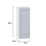 Hugo&Borg Charlesberg 15-in W x 40-in H x 14-in D Gray 1-Drawer Wall Fully Assembled Cabinet (Recessed Panel Shaker Style)