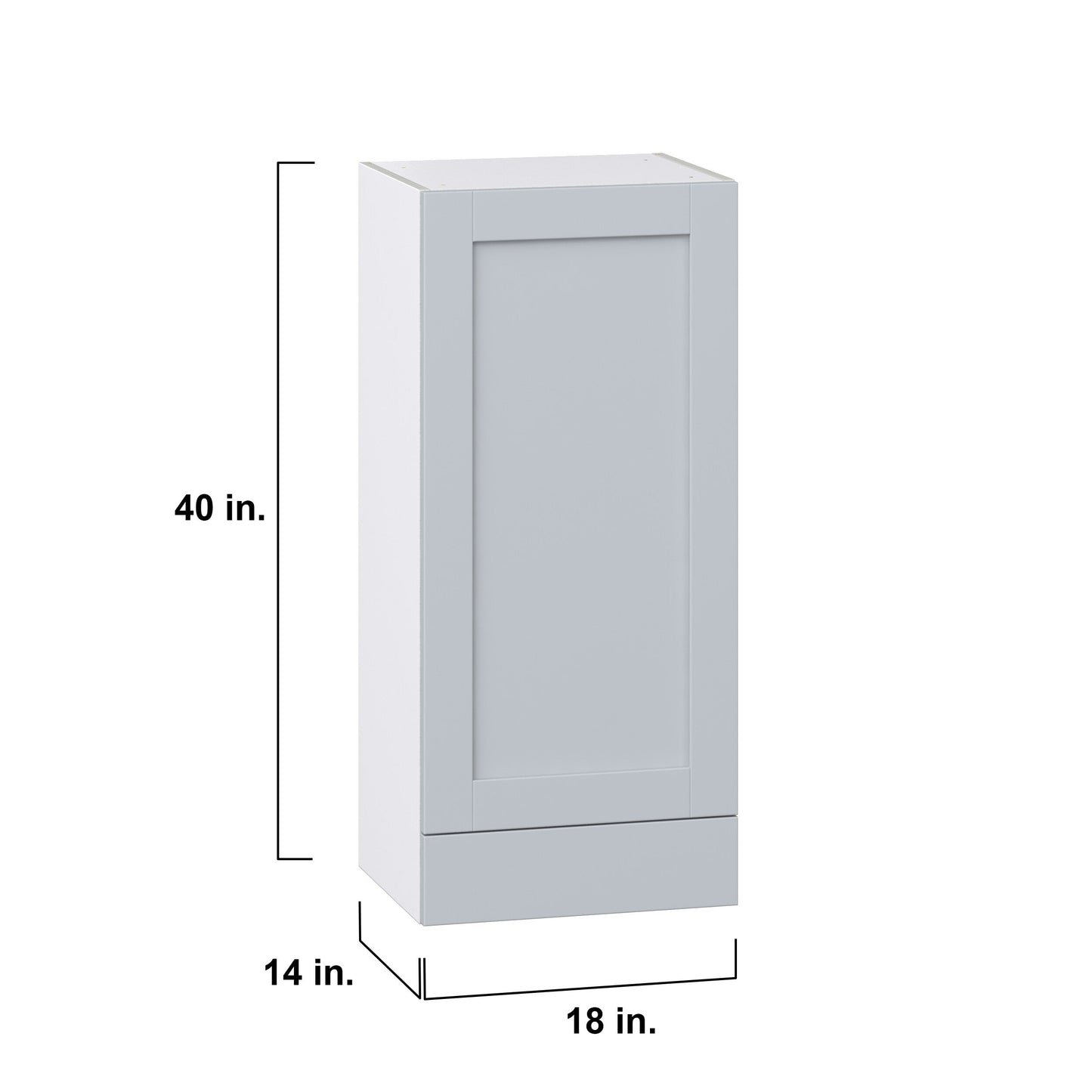 Hugo&Borg Charlesberg 18-in W x 40-in H x 14-in D Gray 1-Drawer Wall Fully Assembled Cabinet (Recessed Panel Shaker Style)