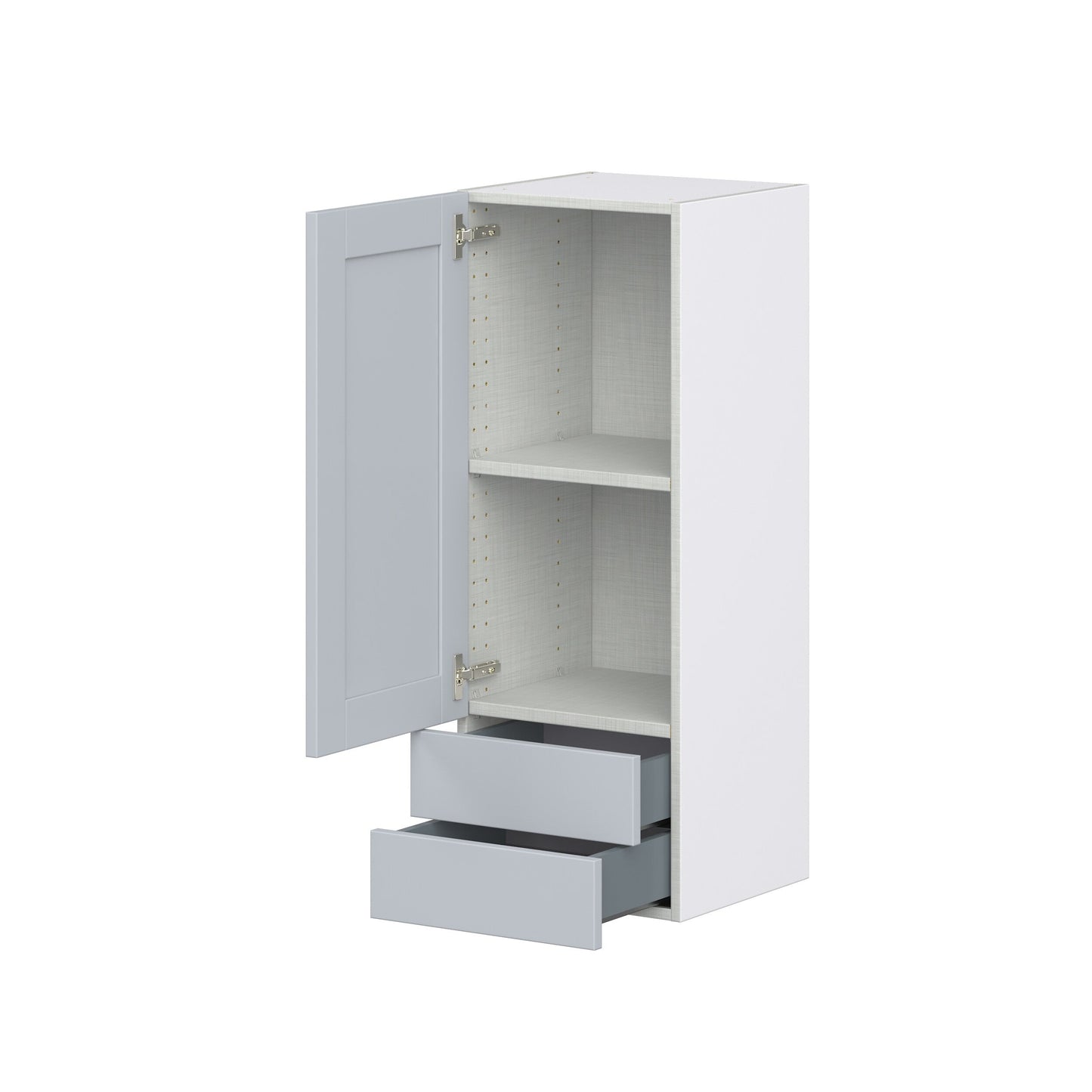Hugo&Borg Charlesberg 15-in W x 40-in H x 14-in D Gray 2-Drawers Wall Fully Assembled Cabinet (Recessed Panel Shaker Style)