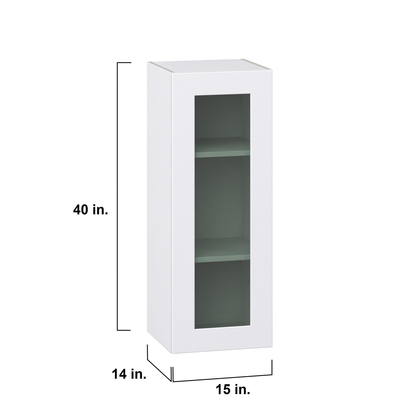 Hugo&Borg Jolie 15-in W x 40-in H x 14-in D Warm White Wall Fully Assembled Cabinet (Recessed Panel Shaker Door Style)