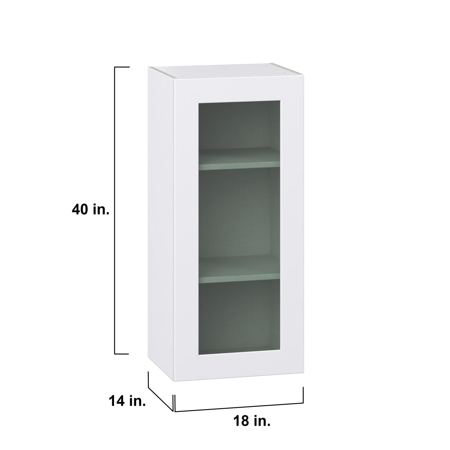 Hugo&Borg Jolie 18-in W x 40-in H x 14-in D Warm White Wall Fully Assembled Cabinet (Recessed Panel Shaker Door Style)