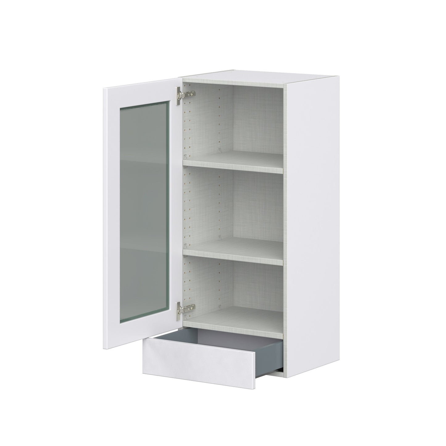 Hugo&Borg Jolie 18-in W x 40-in H x 14-in D Warm White 1-Drawer Wall Fully Assembled Cabinet (Recessed Panel Shaker Style)