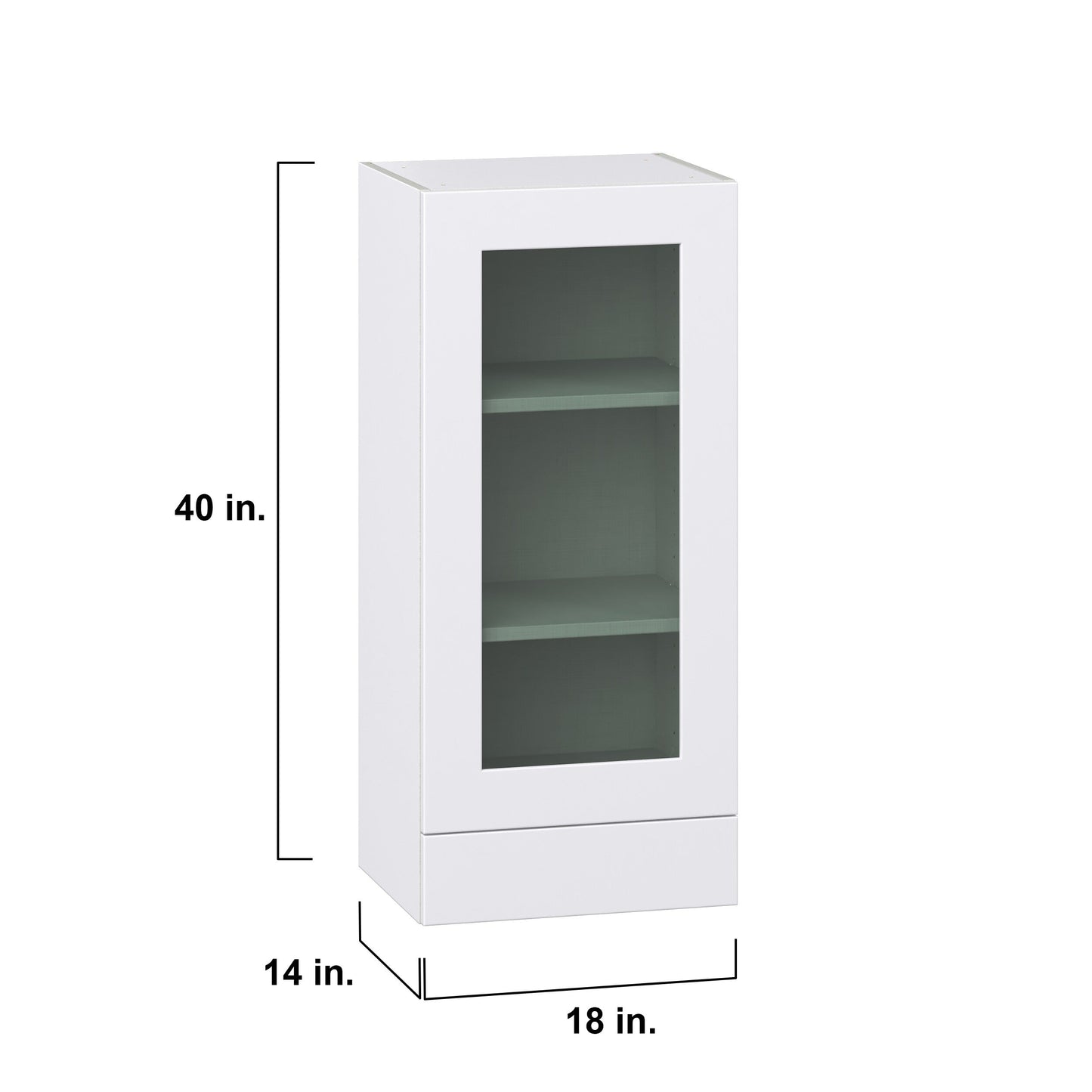 Hugo&Borg Jolie 18-in W x 40-in H x 14-in D Warm White 1-Drawer Wall Fully Assembled Cabinet (Recessed Panel Shaker Style)