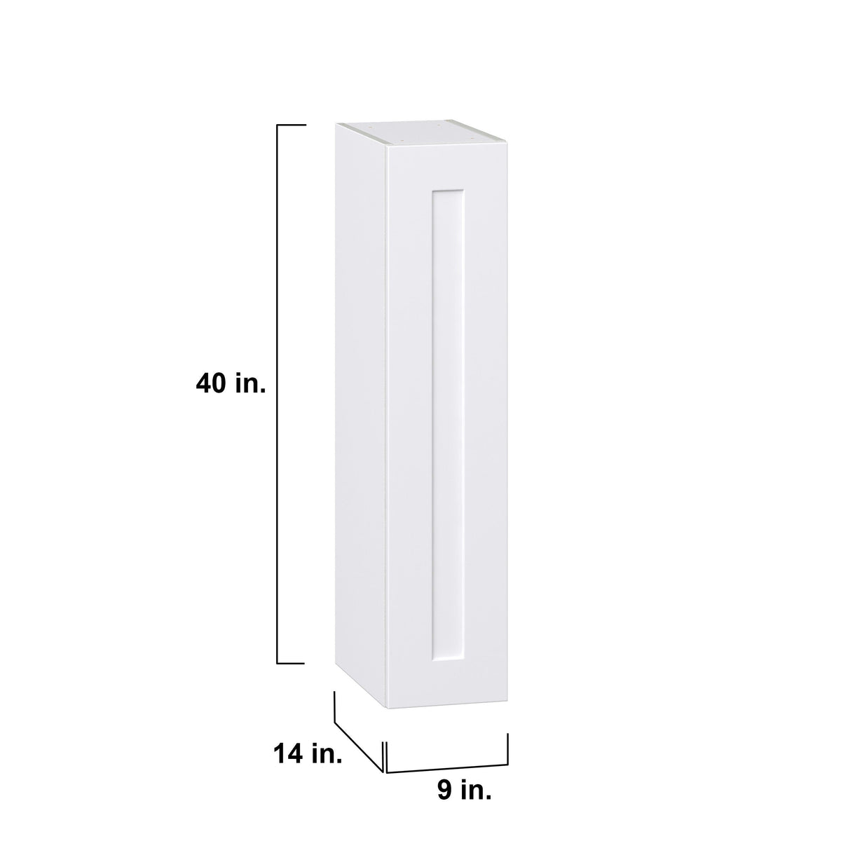Hugo&Borg Jolie 9-in W x 40-in H x 14-in D Warm White Wall Fully Assembled Cabinet (Recessed Panel Shaker Door Style)